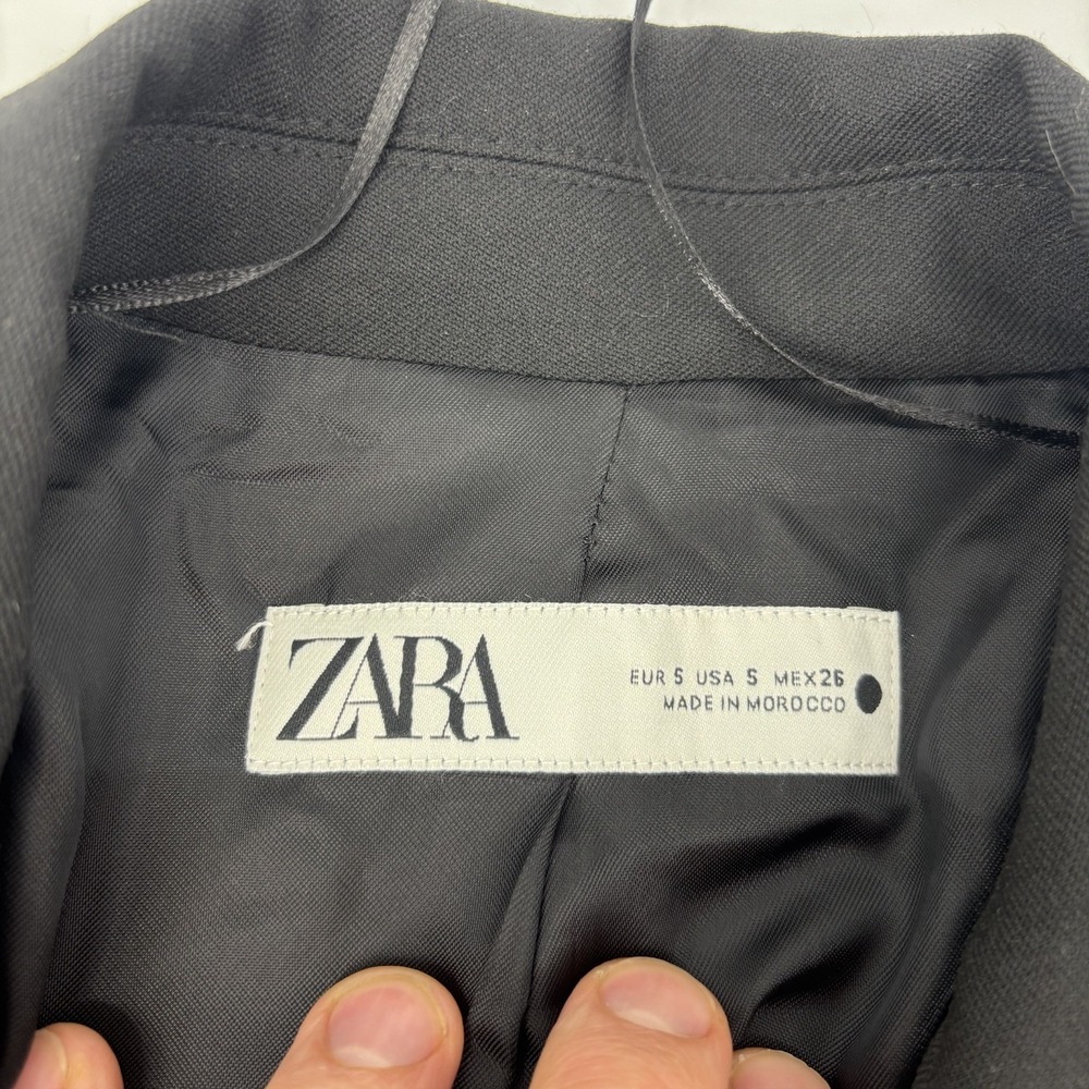 Zara Cinched Waist Blazer Black Women's Size Small New With Tags - Picture 3 of 10